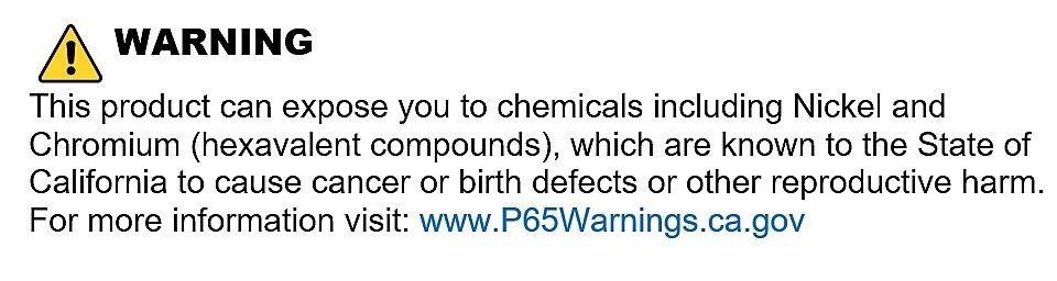 Proposition 65 WARNING